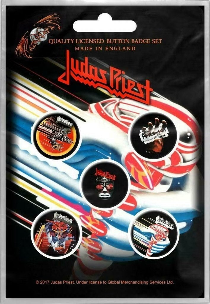 Judas Priest button Turbo 5-pack officiële merchandise, Ophalen of Verzenden, Nieuw