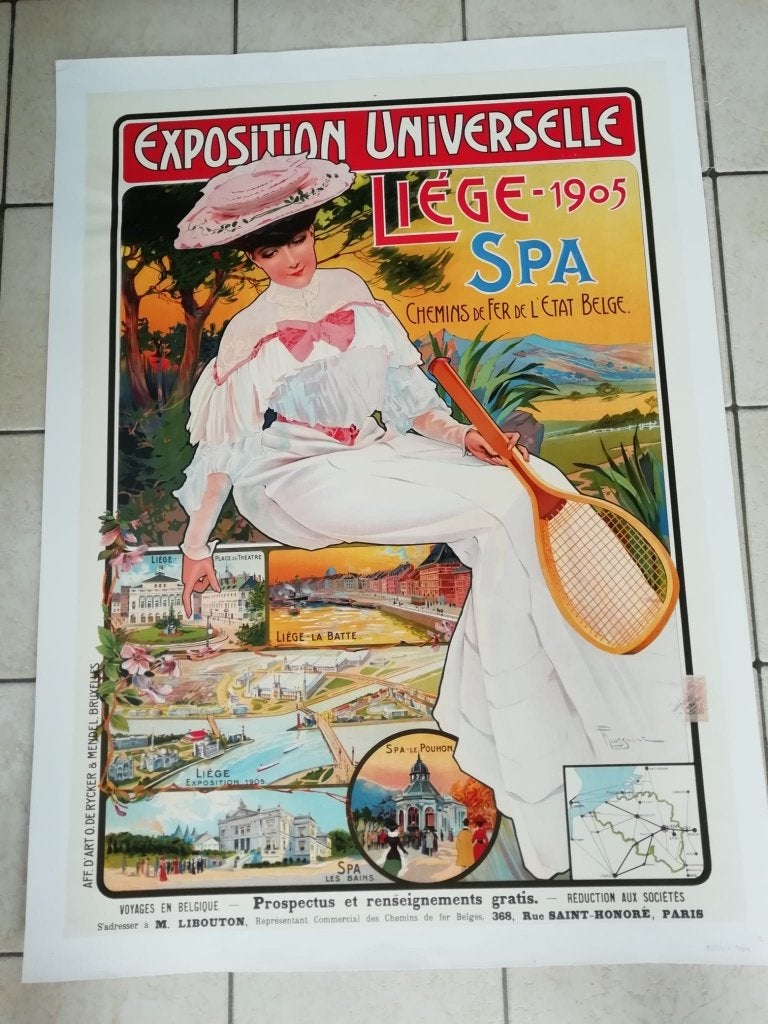Reclamebord originele affiche Spa Liege Toussaint, Enlèvement ou Envoi, Comme neuf, Panneau publicitaire