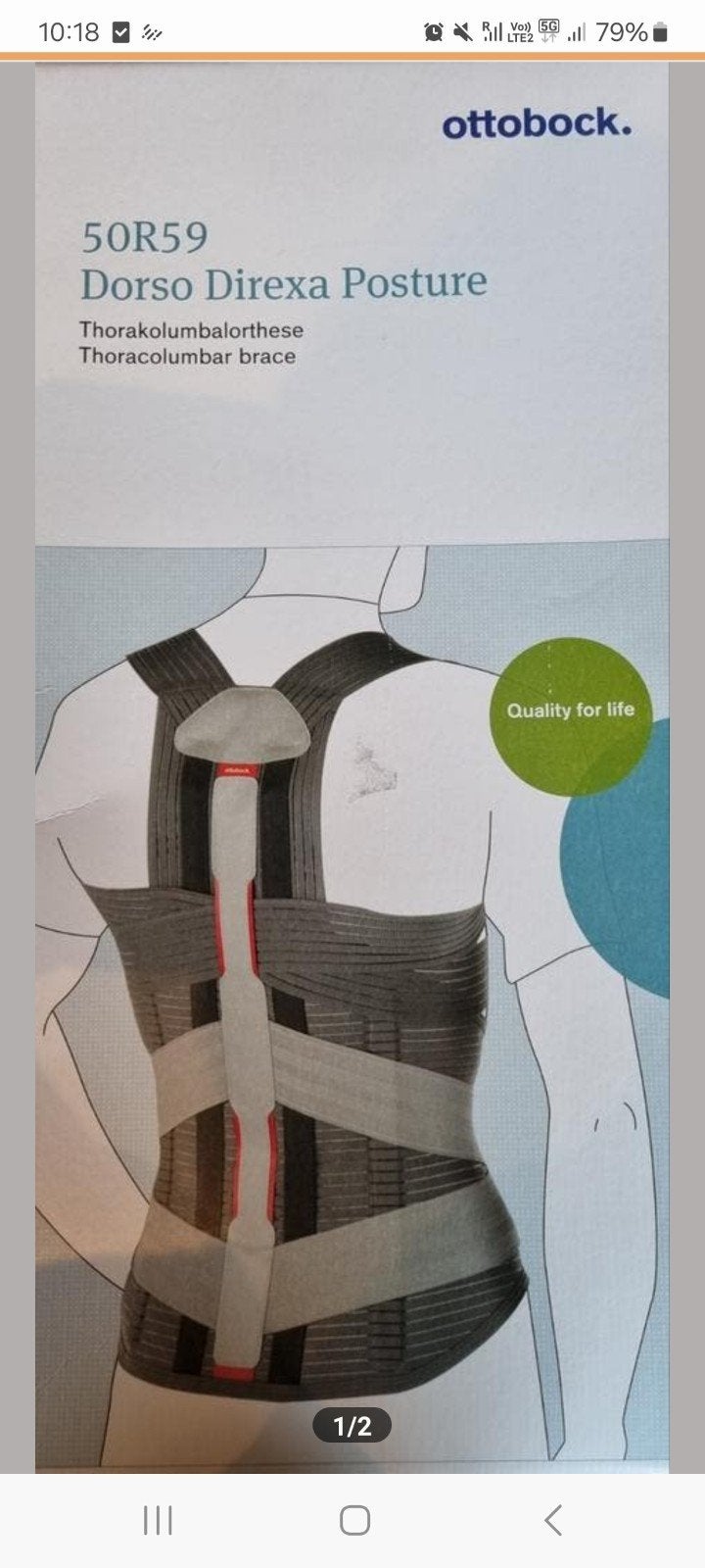 Dorsa Direxa Posture rugbrace van OttoBock - Small, Diversen, Braces, Ophalen of Verzenden