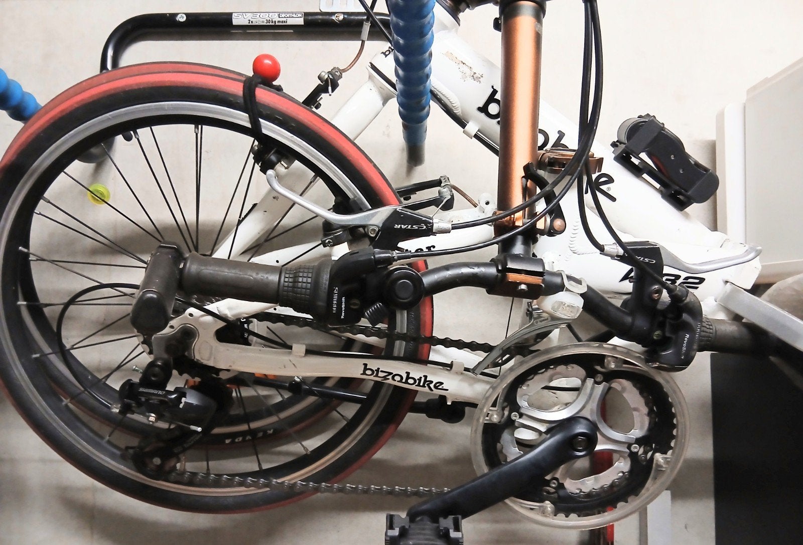 BIZO vouwfiets + transport tas, Fietsen en Brommers, Ophalen, Gebruikt, Velgrem, Versnellingen