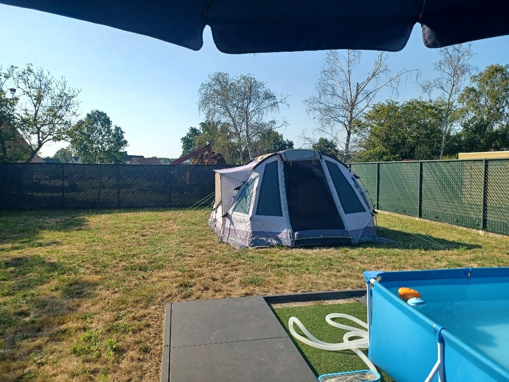 Grijze outwell tent 4 pers., Caravans en Kamperen, Tenten, Ophalen, Zo goed als nieuw, Tot en met 4