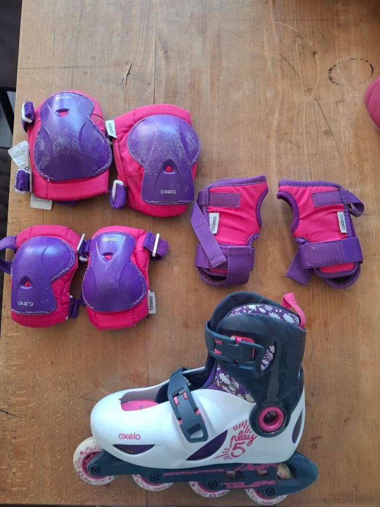 Inline skates met bescherming knieën, polsen en ellebogen, Kinderen en Baby's, Ophalen, Verstelbaar, Gebruikt, Kinderen