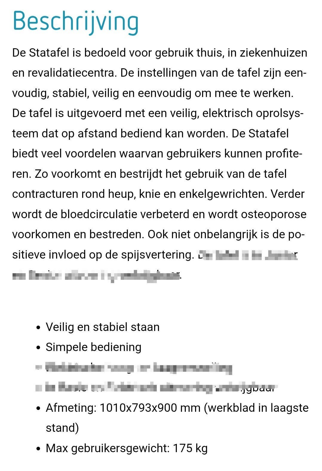 ortopedische statafel, Enlèvement, Comme neuf