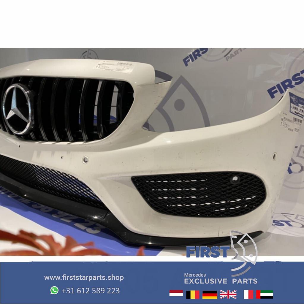 W205 C205 AMG VOORBUMPER Mercedes C Klasse WIT COMPLEET + GT, Utilisé, -, Avant, -