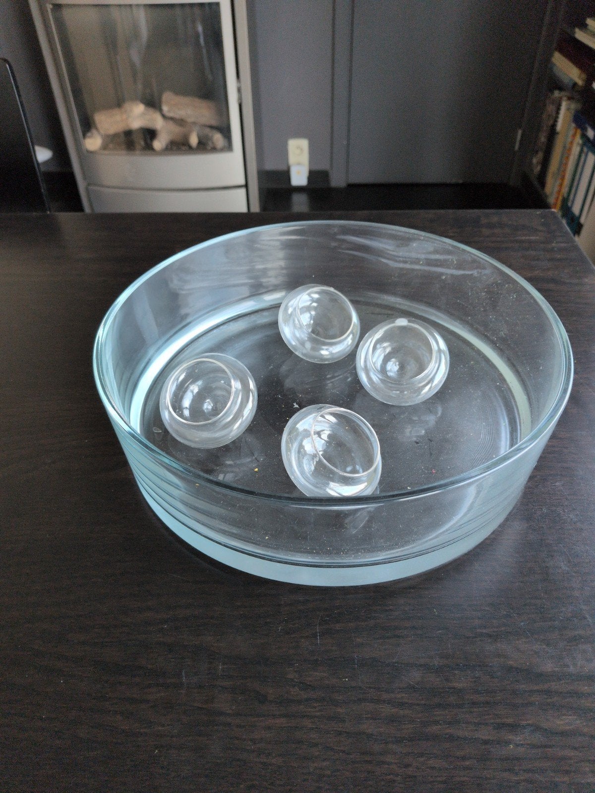 plat/vase en verre, Rond, Comme neuf, Verre, Enlèvement