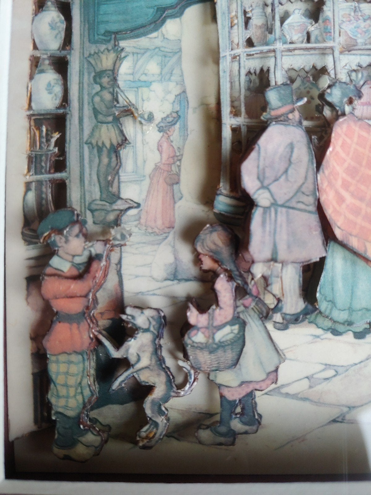 Anton Pieck  "Bakkerswinkel" ingelijste prent met figuren, Antiek en Kunst, Ophalen