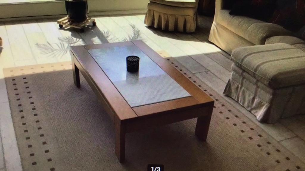 SALONTAFEL MET MARMEREN TABLET, Huis en Inrichting, Ophalen, Gebruikt