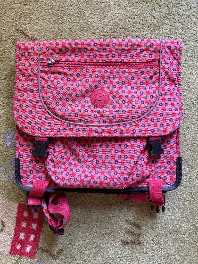 Cartable d'école Kipling rose à motifs géométriques, 30 à 40 cm, Rose, Enlèvement, Utilisé