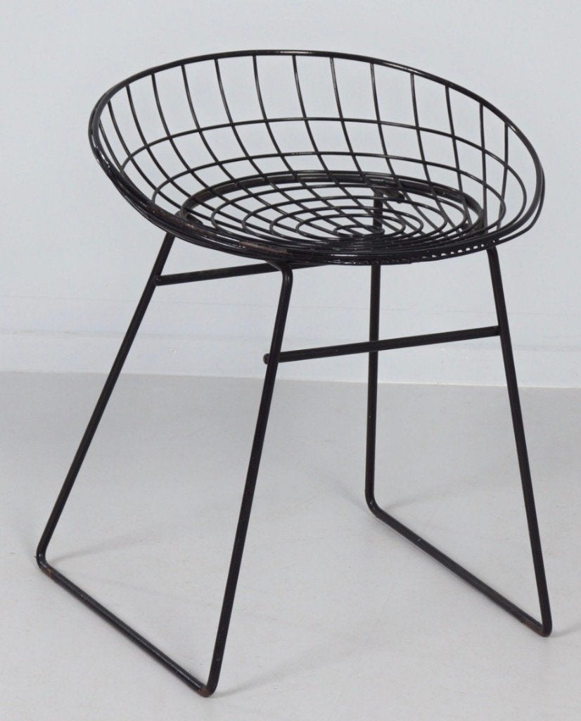 KM05 Kruk (wire stool) Cees Braakman, Enlèvement, Utilisé, Fer