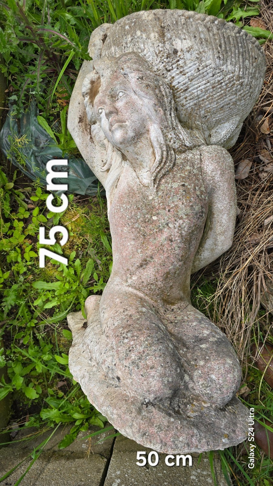 2 betonnen beelden en 1 fontein, Enlèvement, Utilisé, Béton, Homme