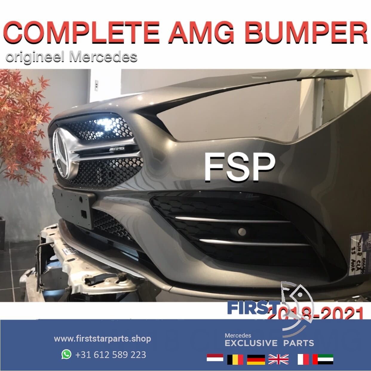 W118 CLA 35 AMG VOORBUMPER COMPLEET GRIJS CLA35 2018-2021 OR, Gebruikt, -, Voor, Ophalen of Verzenden