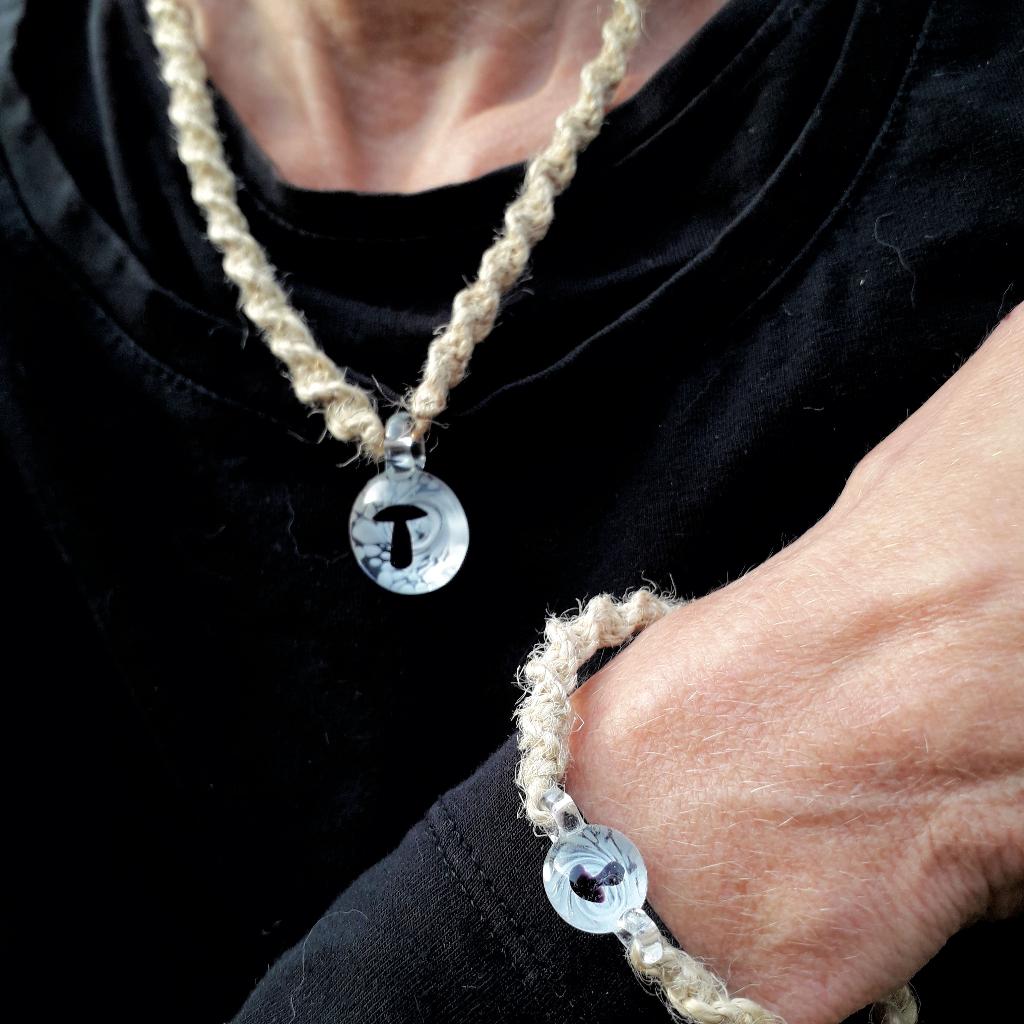Parure collier et bracelet perle verre, Handtassen en Accessoires, Armbanden, Met kristal, Overige materialen, Overige kleuren