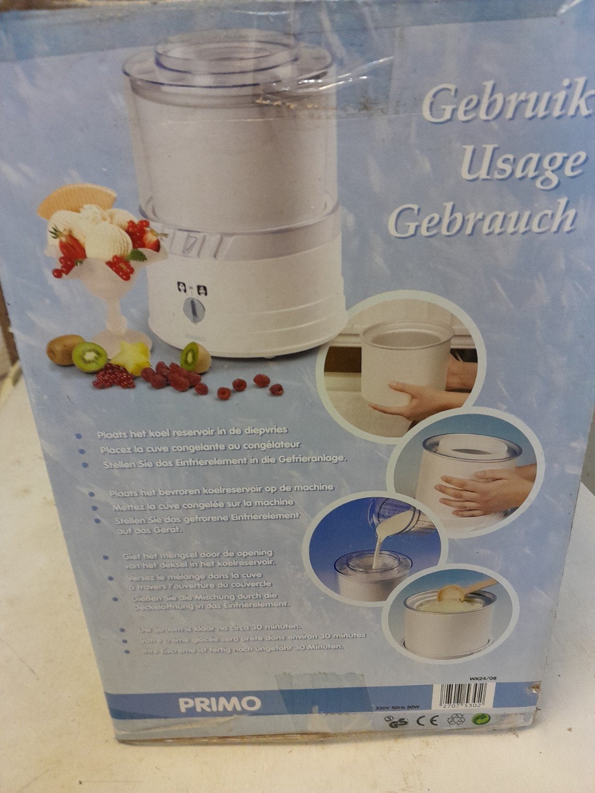 Ijskreem machine, Ophalen