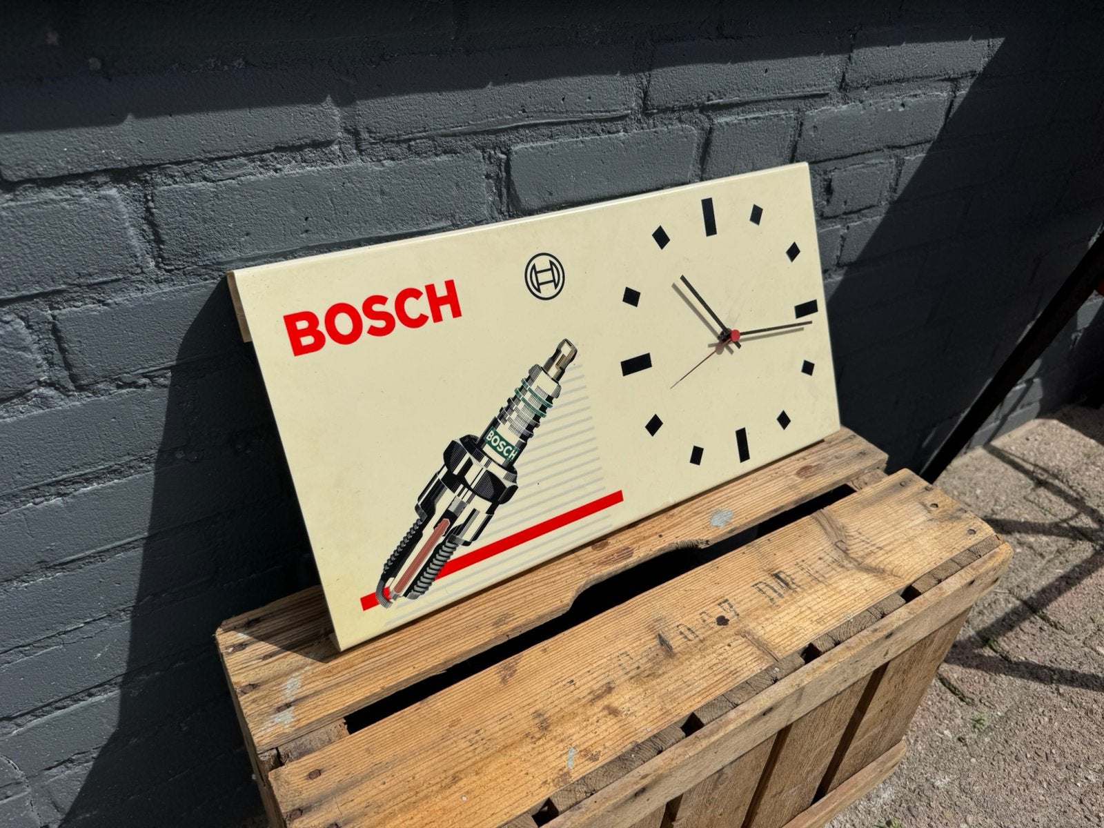 BOSCH Bougie oude reclame klok, Ophalen of Verzenden, Gebruikt, Reclamebord