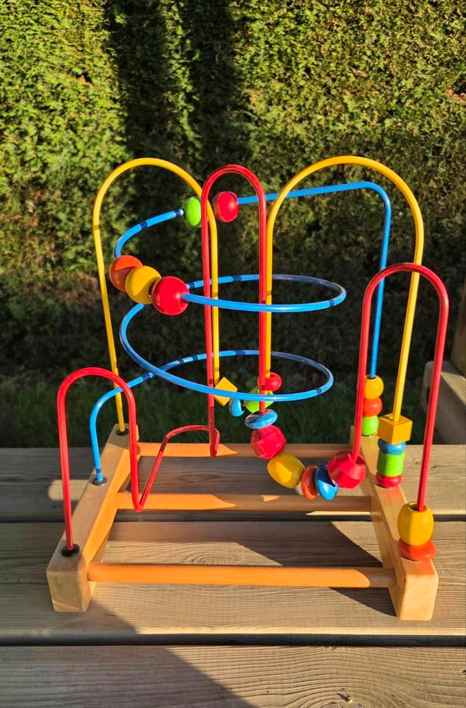 Houten Kleurrijke spiraal met kralen, Kinderen en Baby's, Ophalen