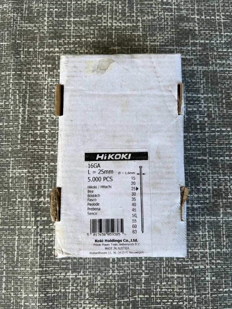 Hikoki 16GA 25mm nagels, Ophalen, Nieuw, Minder dan 50 mm, Spijkers