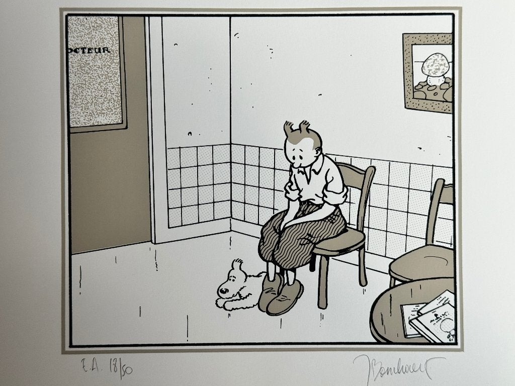 Libris 2 "50 j Kuifje" door J. Bosschaert (50 ex - 1982), Eén stripboek, Ophalen of Verzenden, Zo goed als nieuw, Jan Bosschaert