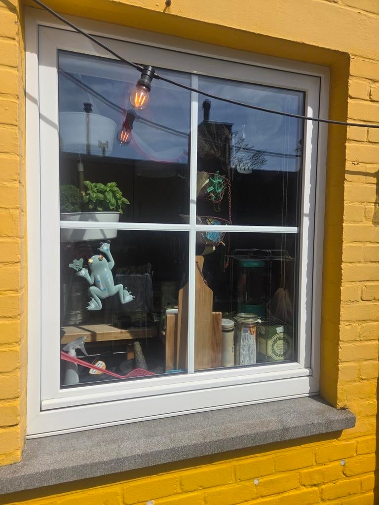Witte PVC raam, Kunststof, Gebruikt, Raamkozijn, Inclusief glas