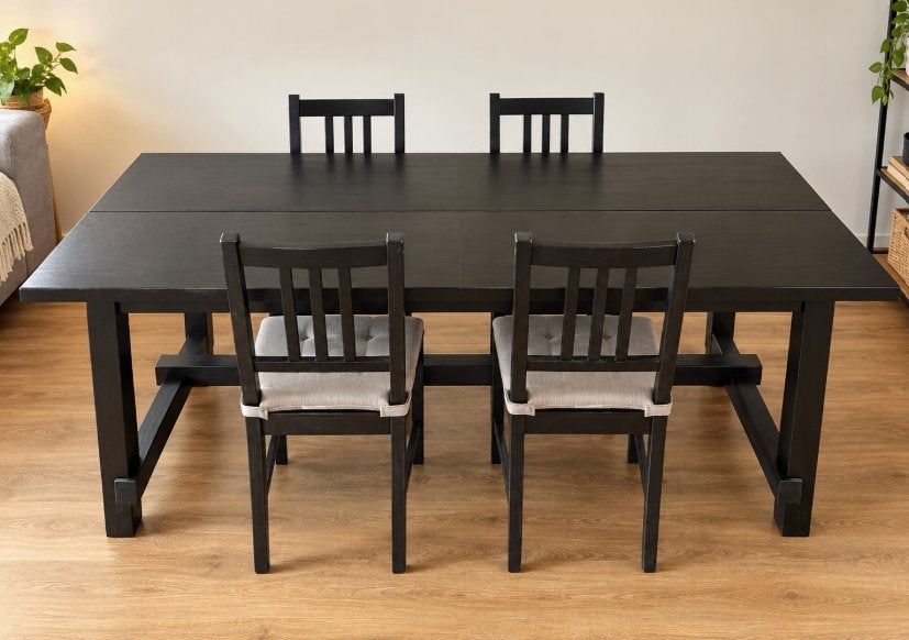 TABLE NORDVIKEN ET 4 CHAISES STEFAN, Maison & Meubles, Comme neuf, Enlèvement, Rectangulaire, Autres essences de bois
