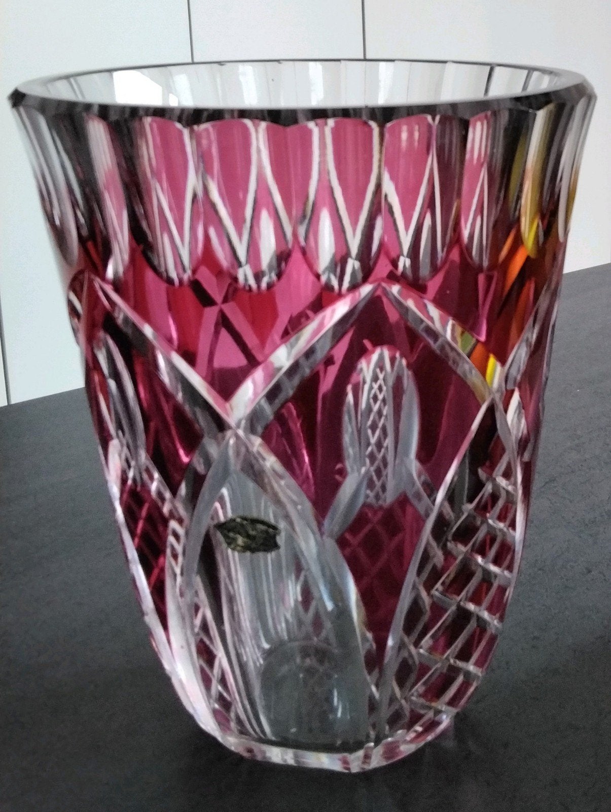 vase en cristal Val St Lambert, Enlèvement ou Envoi
