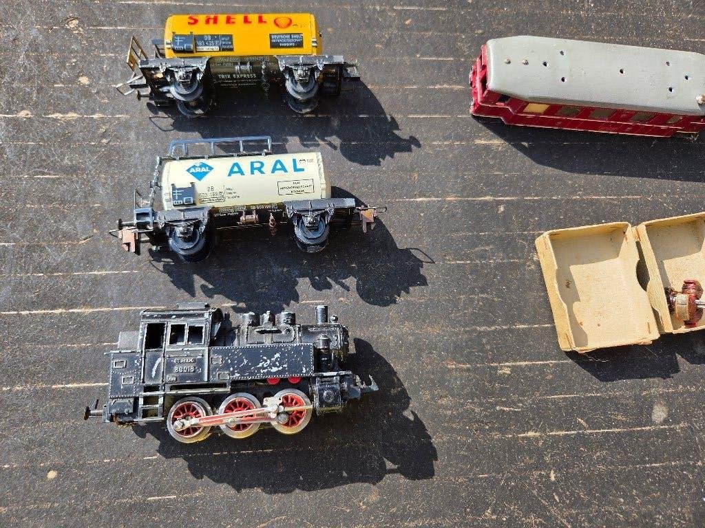 LOCOMOTIVE TRIX+2 WAGONS TRIX+ROTOR +CHASSI, Enlèvement ou Envoi, Trix, Locomotive, Courant continu