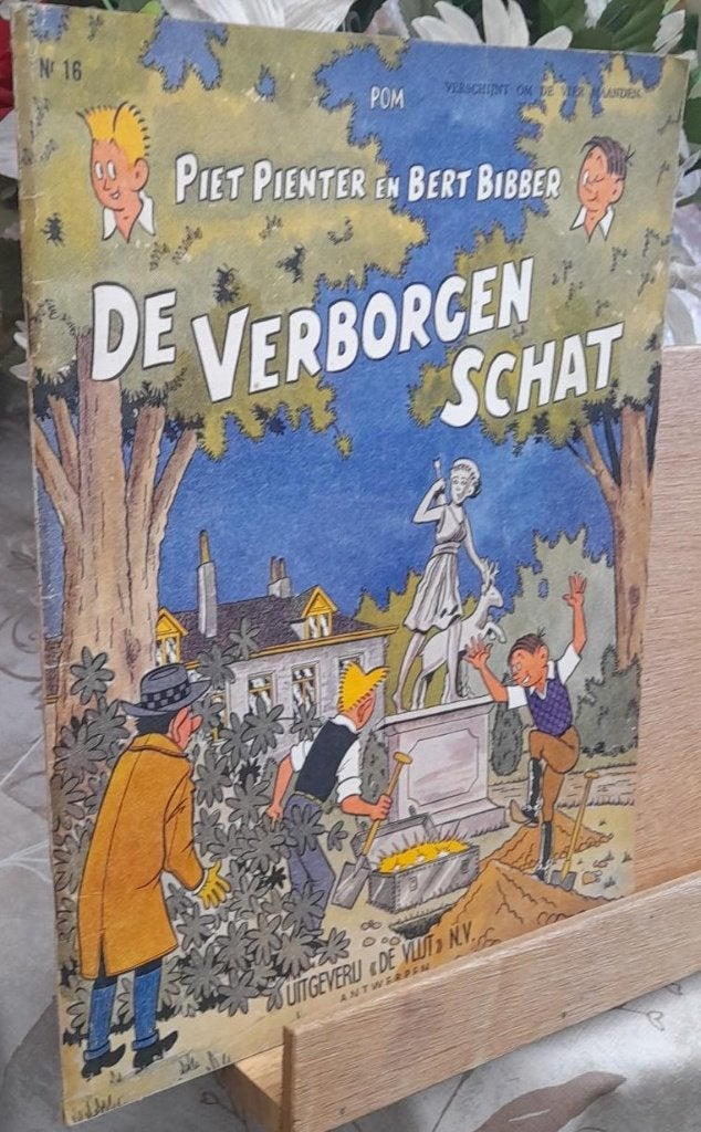Piet pienter en bert Bibber Nr 16 de verborgen schat ,1 druk, Eén stripboek, Ophalen of Verzenden, Zo goed als nieuw, POM