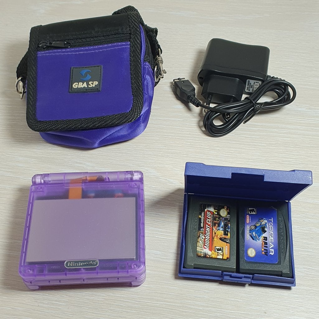 Custom GBA SP - IPS V5 + 2 gratis games & tas, Ophalen of Verzenden, Zo goed als nieuw, Game Boy Advance SP, Met games