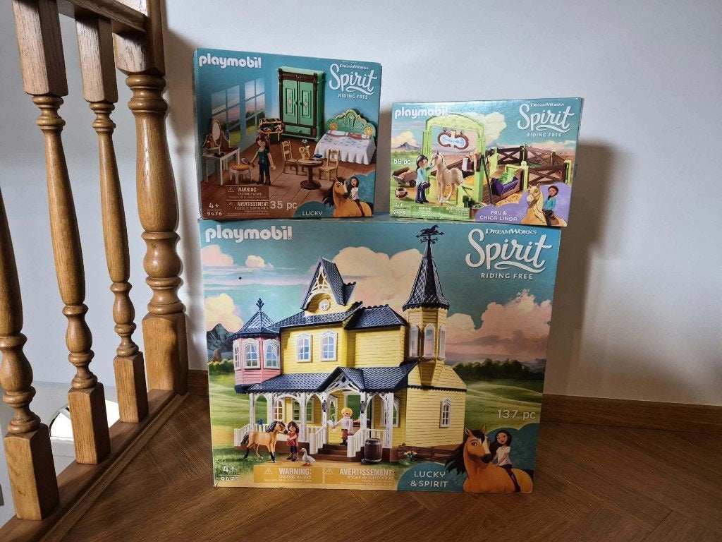 PLAYMOBIL Spirit Lucky's huis - 9475 + 2 uitbereidingen, Kinderen en Baby's, Ophalen, Gebouw, Complete set, Zo goed als nieuw