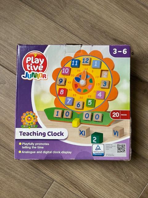 Houten speel- en leerklok voor kinderen, Ophalen, Zo goed als nieuw, Taal en Lezen