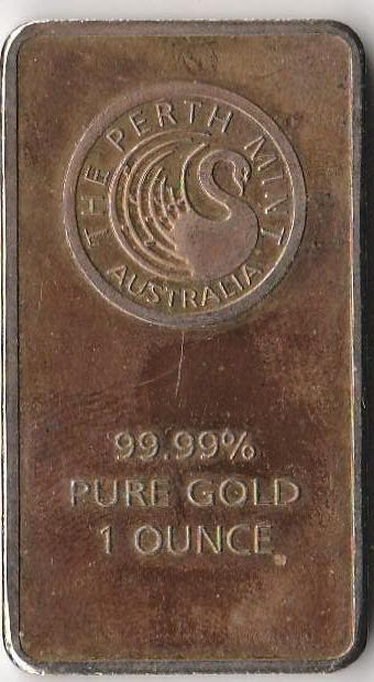 Lingot d'or réplique de la Perth Mint, 1 once, Timbres & Monnaies, Enlèvement, Or