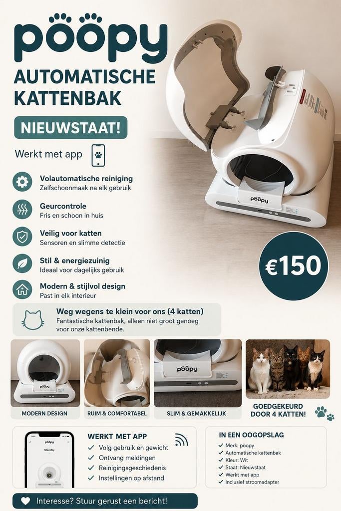 Poopy automatisch kattenbak, Ophalen
