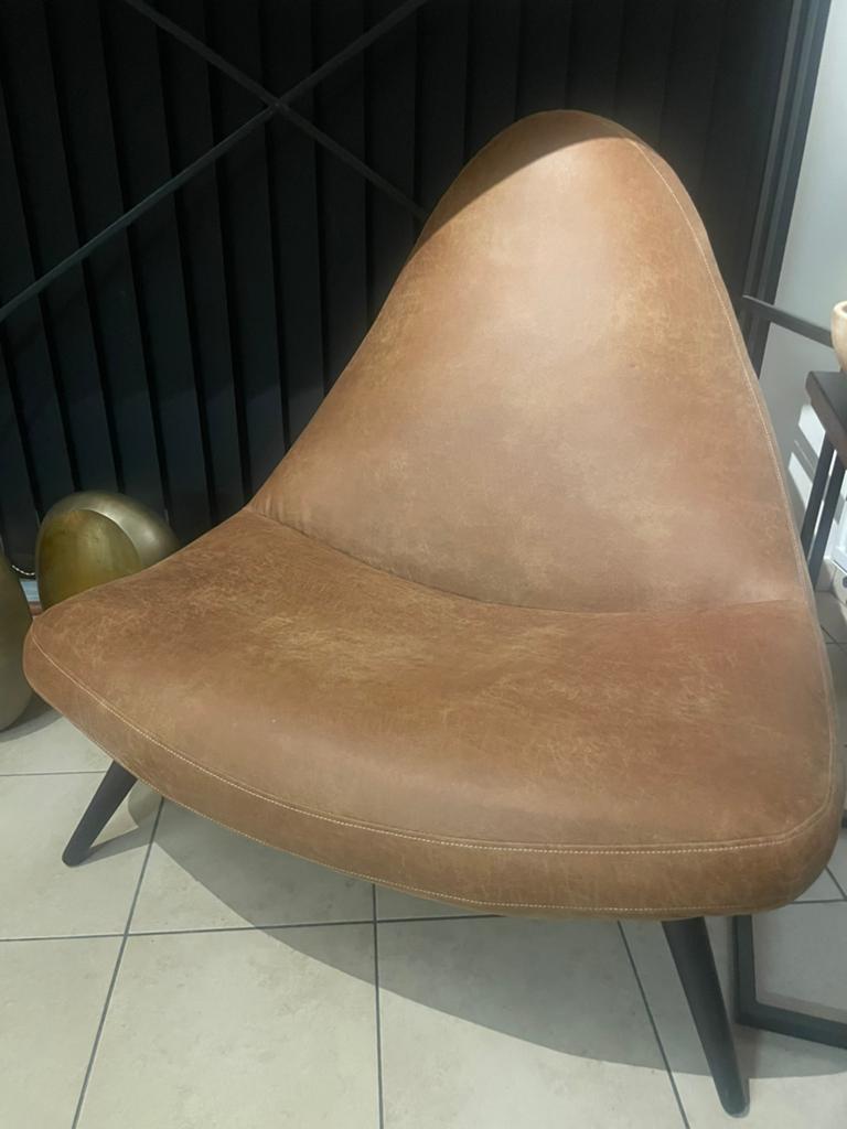 Fauteuil cognac kleur, Enlèvement, Comme neuf