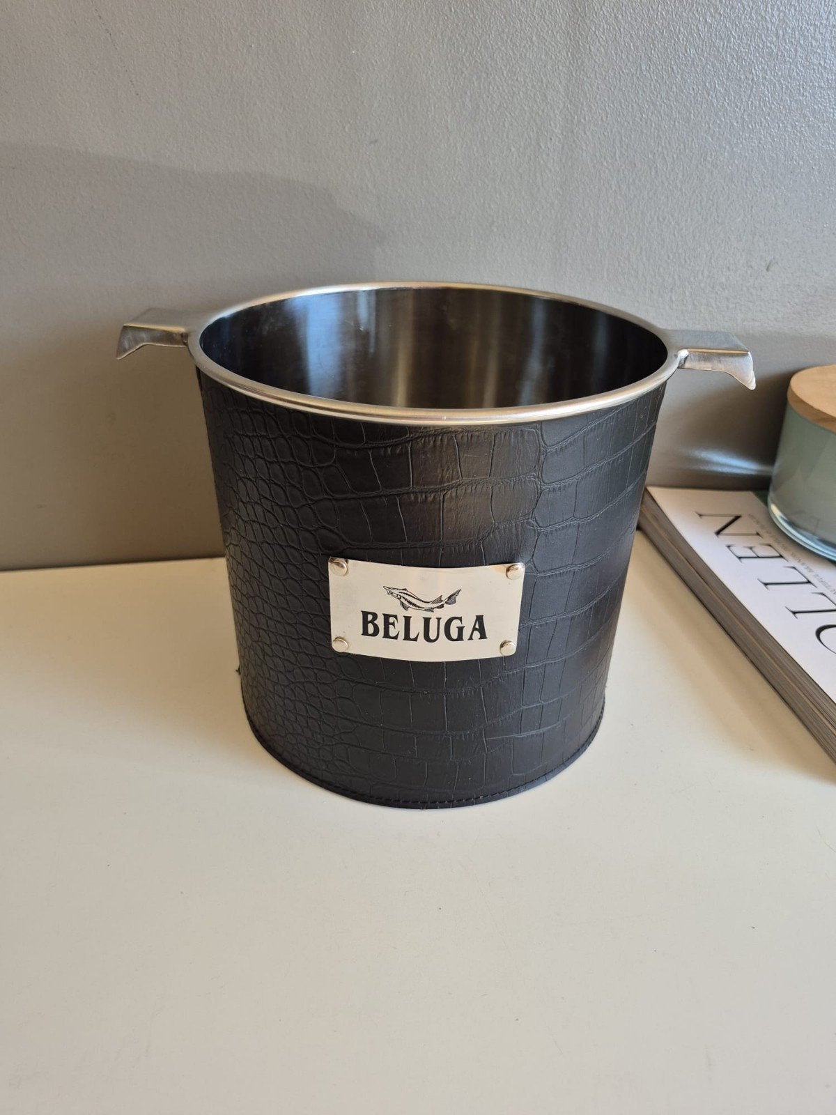 seau à champagne / glaçons beluga vodka faux croco, Enlèvement ou Envoi, Comme neuf, Métal