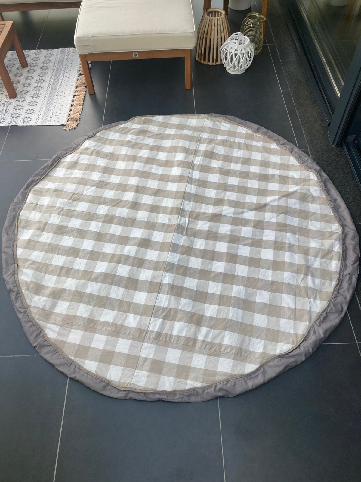 Fatboy picknick/ speeldeken voor tuin of strand diam 70 cm