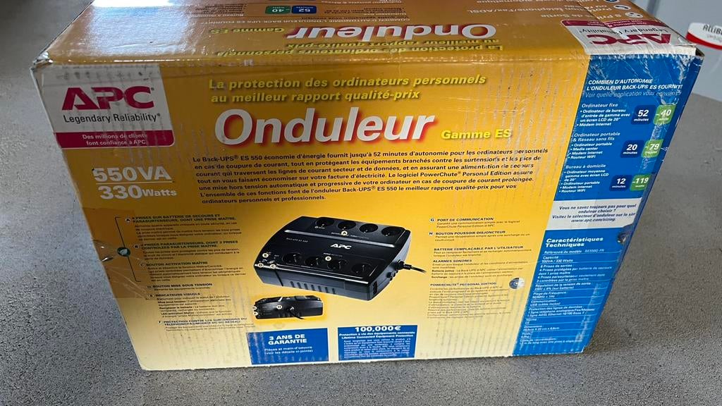 APC UPS 550VA (330W) – Noodstroom voor PC / Router - Nieuw!, Ophalen of Verzenden, Nieuw