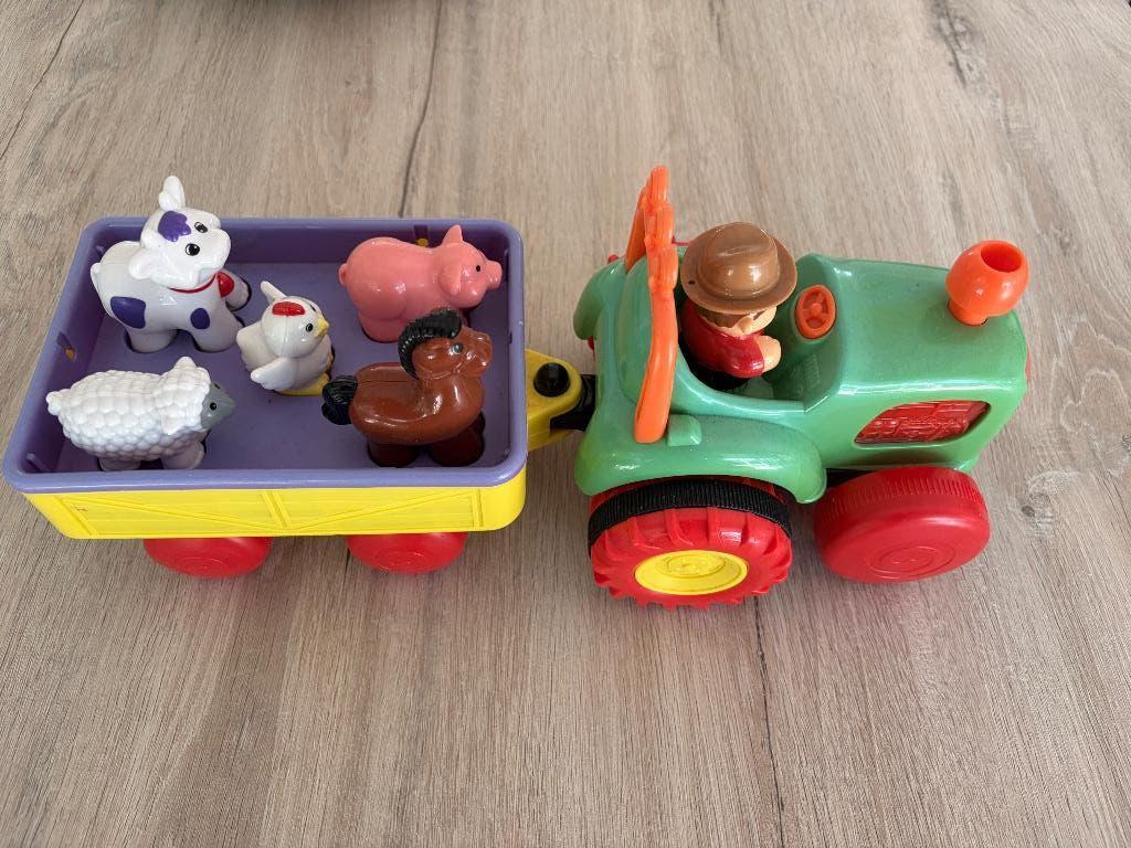 Rijdende speelgoed traktor met aanhangwagen, Kinderen en Baby's, Ophalen, Gebruikt, Auto, Met wieltjes