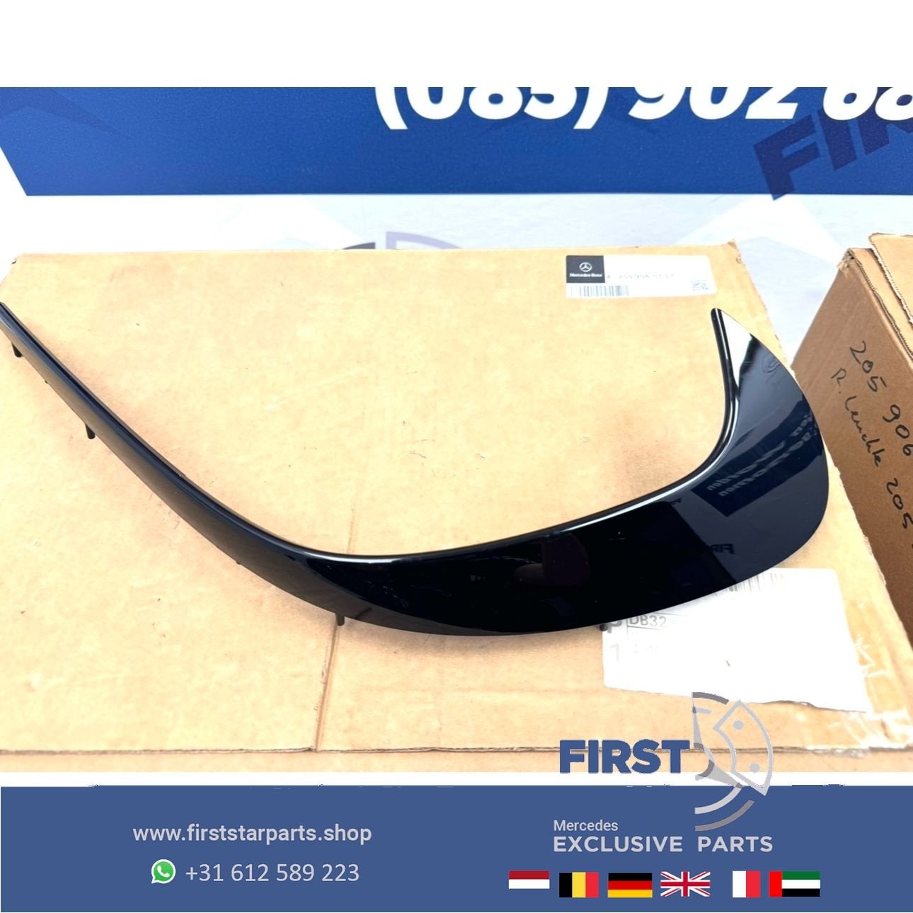 W176 FACELIFT A45 AMG VOORBUMPER AERO SPLITTER LINKS of RECH, Haillon arrière, Utilisé, -, Avant