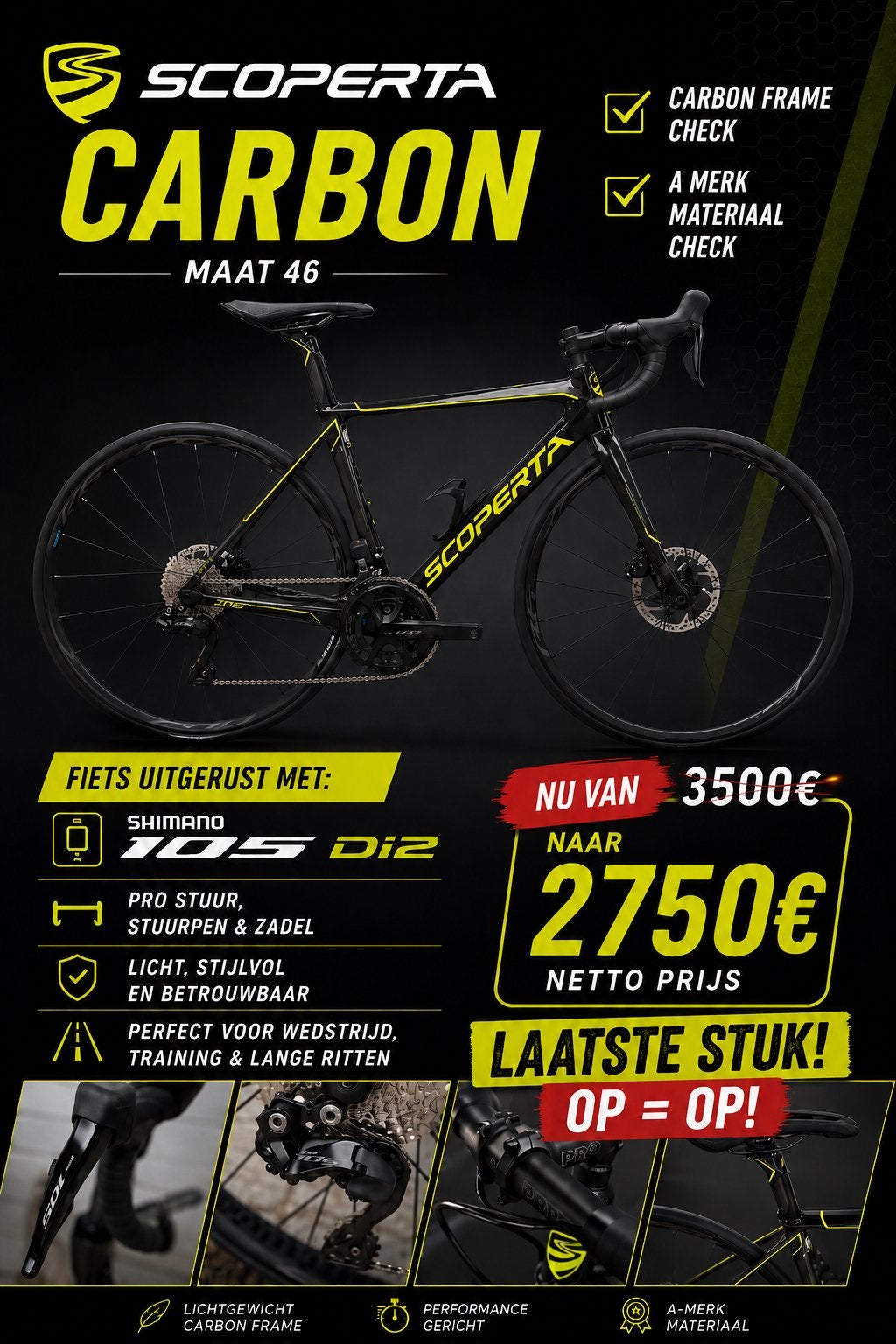 Vélo de route taille 46, Enlèvement, Neuf, Carbone, Femmes