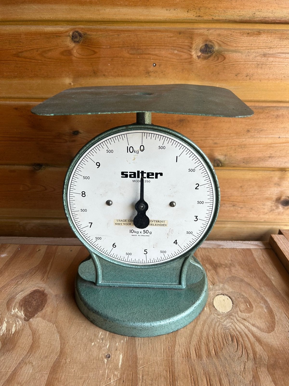 Vintage Salter Model 250 weegschaal – Made in England, Ophalen of Verzenden, Gebruikt, Analoog