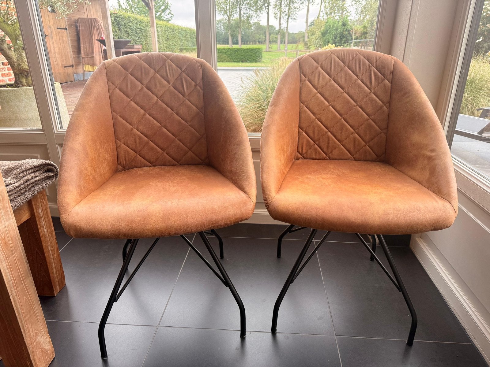 Lederen stoelen, Enlèvement, Utilisé, Cuir, Deux