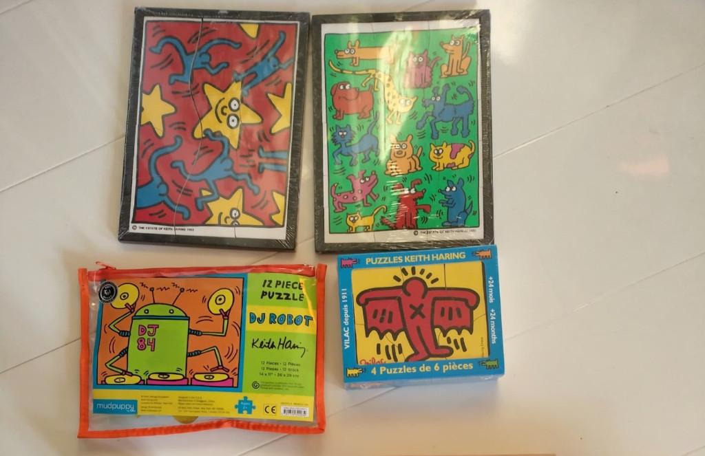 Keith Haring kinderpuzzels (grote stukken !), Hobby en Vrije tijd, Ophalen of Verzenden, Minder dan 500 stukjes, Nieuw, Legpuzzel