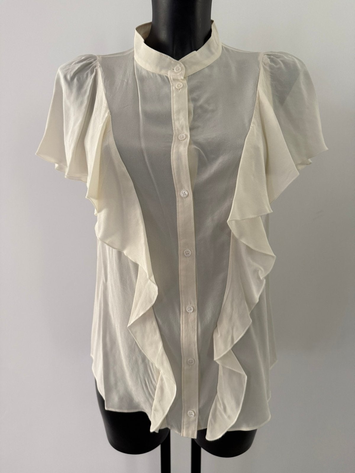 ZGAN ecrukleurige zijden blouse Tara Jarmon, Verzenden, Zo goed als nieuw, Maat 38/40 (M), Overige kleuren