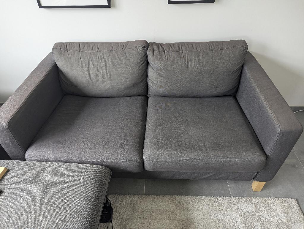 2-zits bank + bijpassende chaise longue, Ophalen, Gebruikt, Tweepersoons, Stof