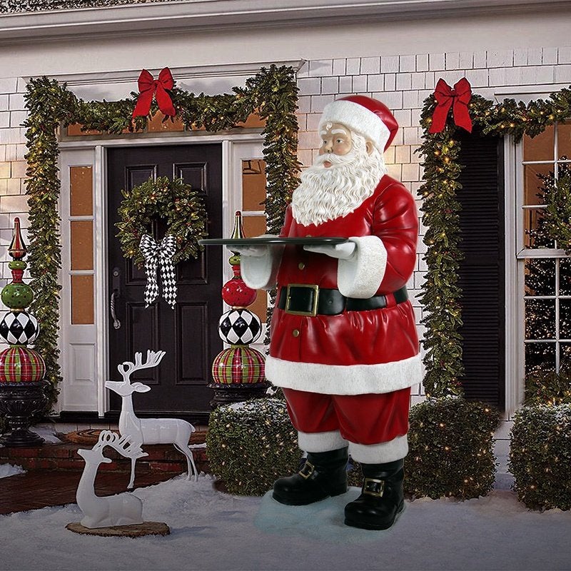 Père Noël avec plateau —  Père Noël - Père Noël 183 cm