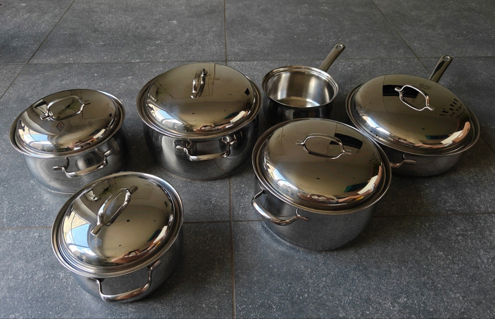 Set potten en pannen Alva, Huis en Inrichting, Ophalen, Inox, Nieuw, Pannenset