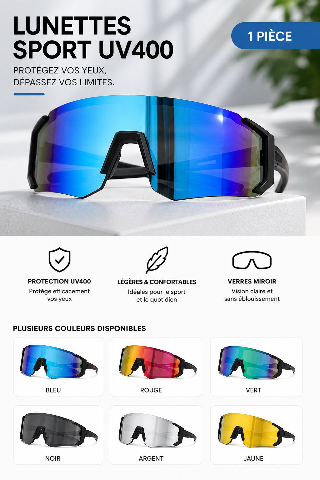 Lunettes de sport, Enlèvement ou Envoi, Comme neuf, Lunettes