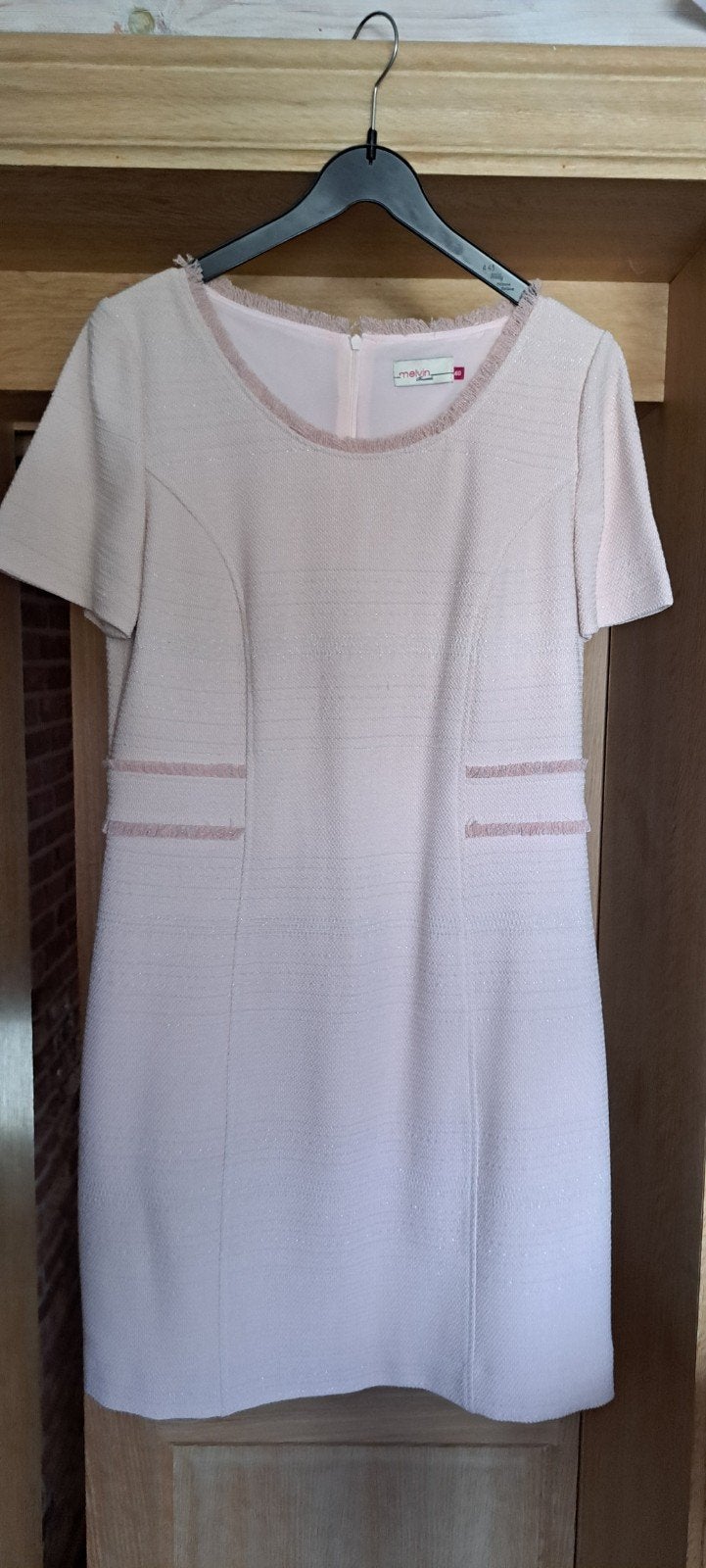 Mantelpakje kleedje en bijpassend jasje, Kleding | Dames, Melvin Brussels, Ophalen, Gedragen, Maat 38/40 (M)