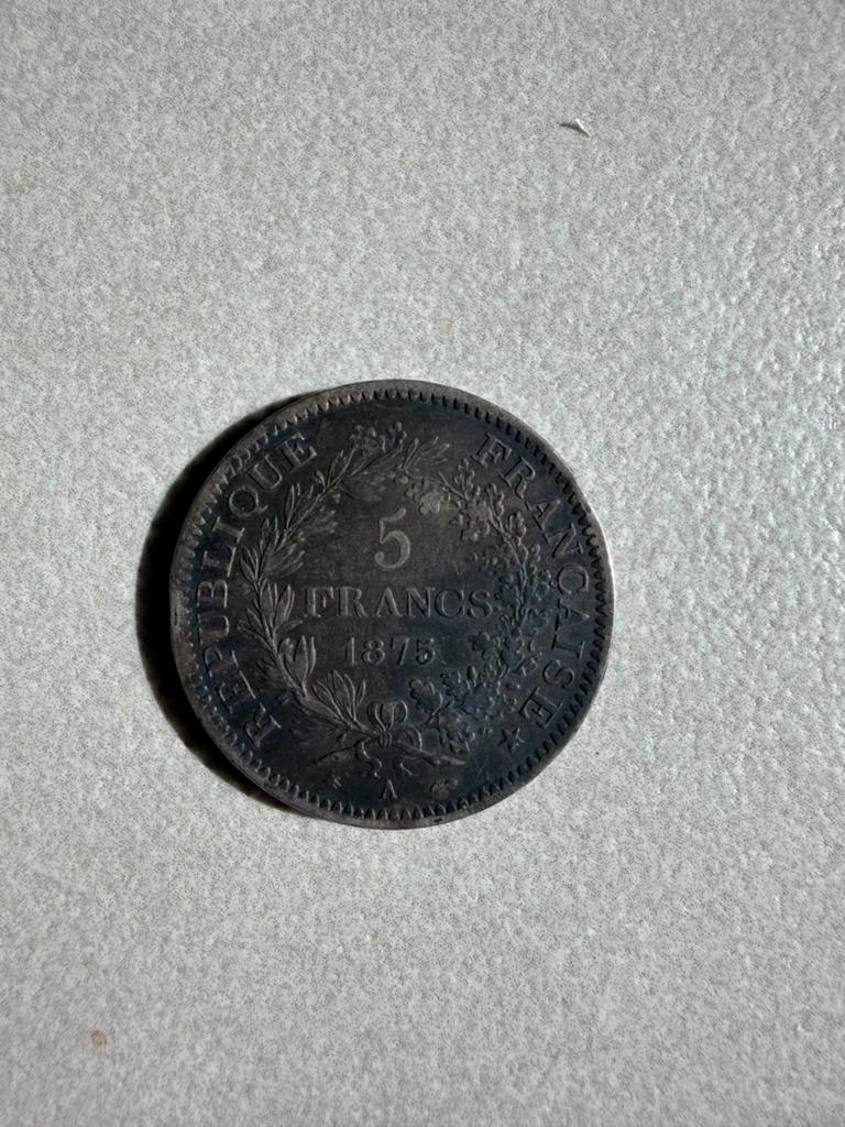 France 5 Francs 1875 zilver, Envoi, Monnaie