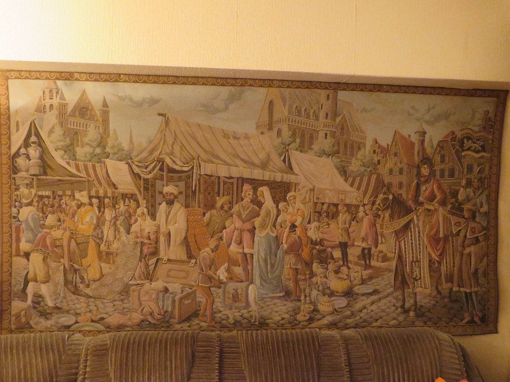 Groot wandtapijt Vrijdagsmarkt Gent, Antiek en Kunst, Ophalen