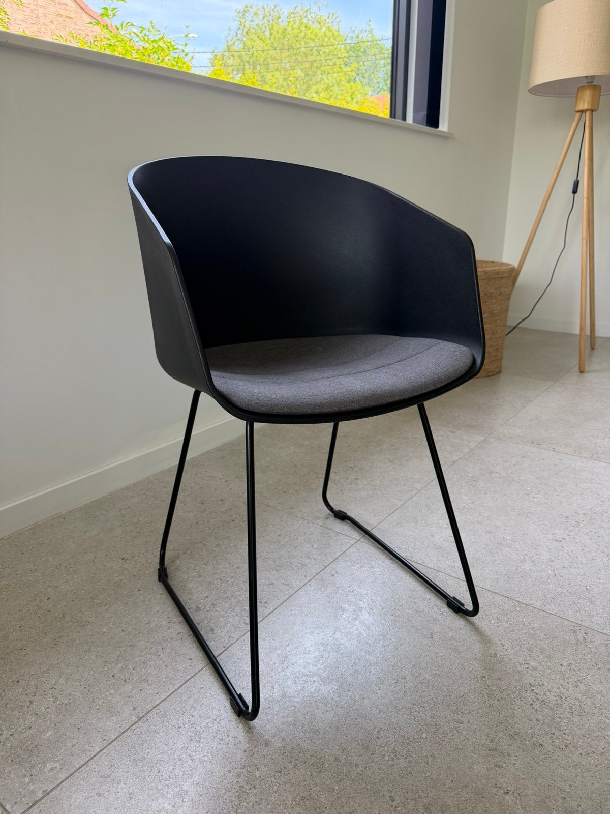 Eetkamerstoelen, moderne kuipstoelen 6x, Huis en Inrichting, Stoelen, Ophalen, Kunststof, Zwart, Zo goed als nieuw